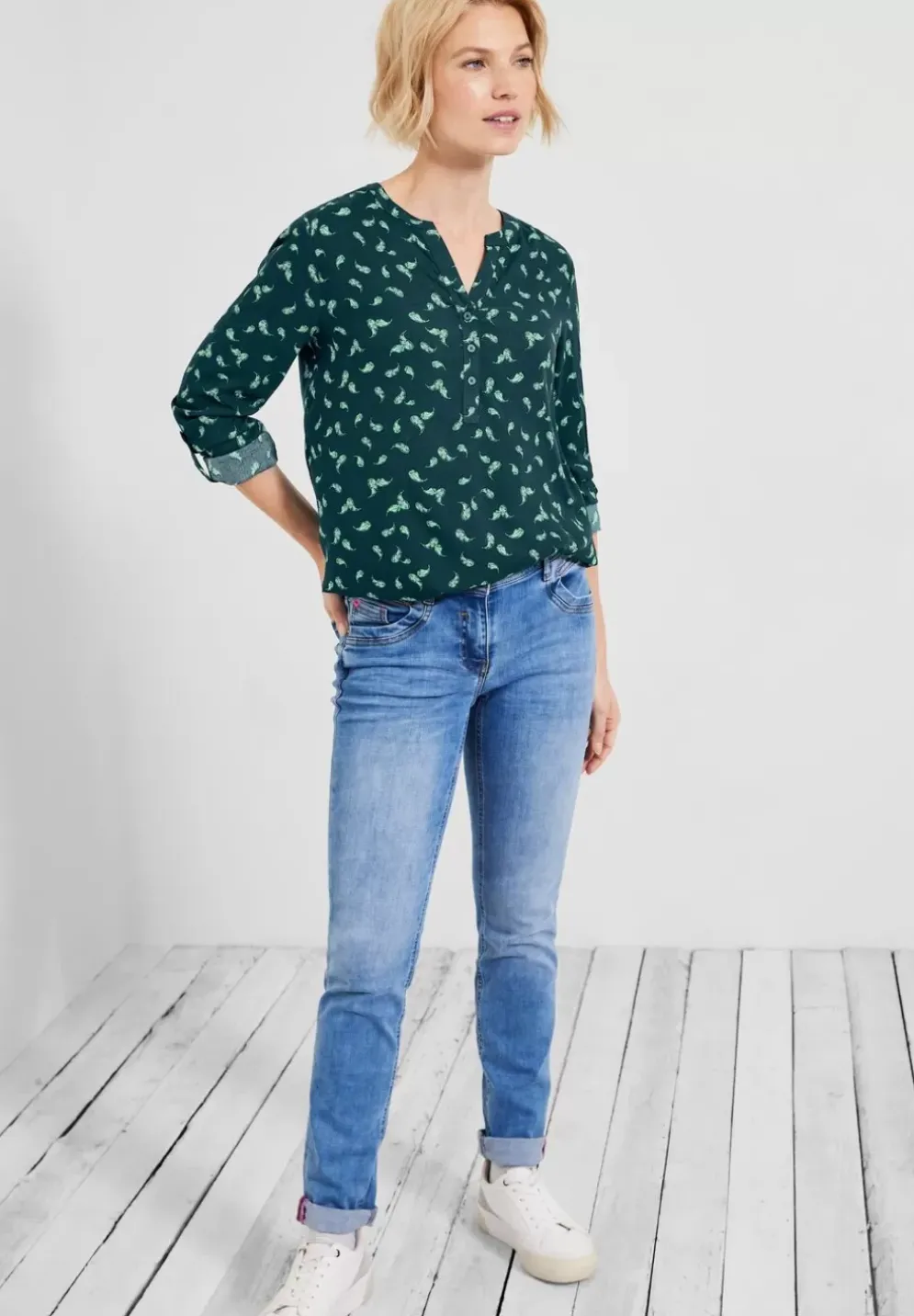 Bluse Mit Minimalmuster