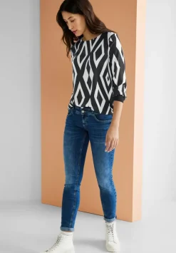 Bluse Mit Rhombus Print