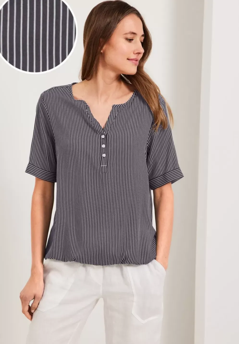 Bluse Mit Turn-Up Armel