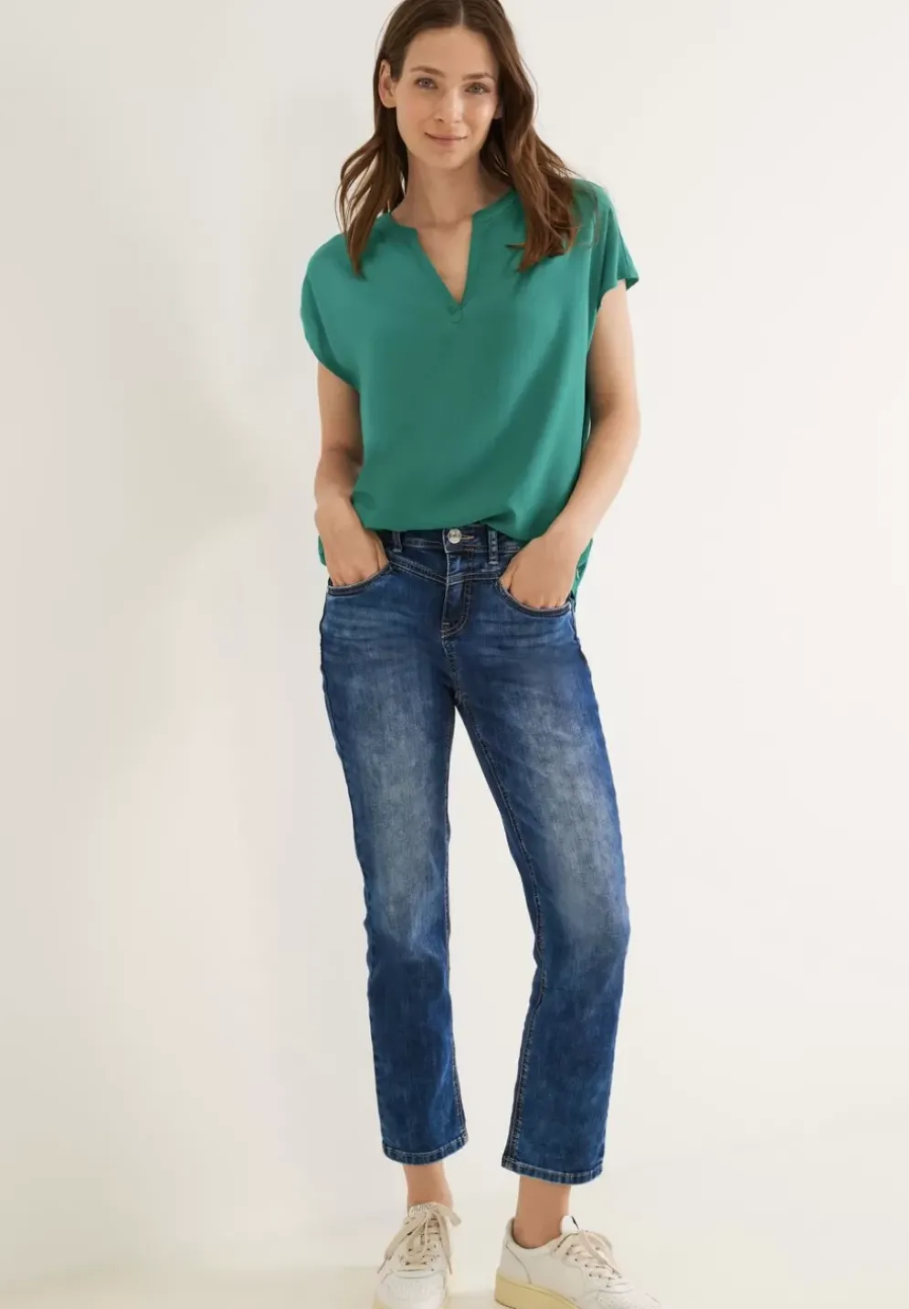 Blusenshirt In Unifarbe