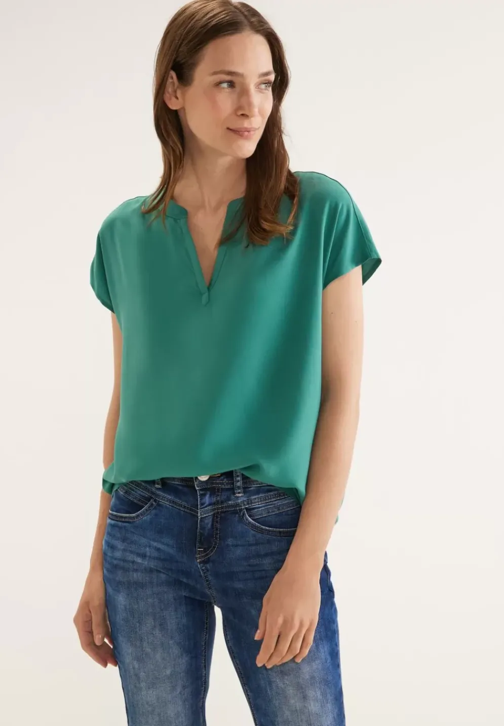 Blusenshirt In Unifarbe