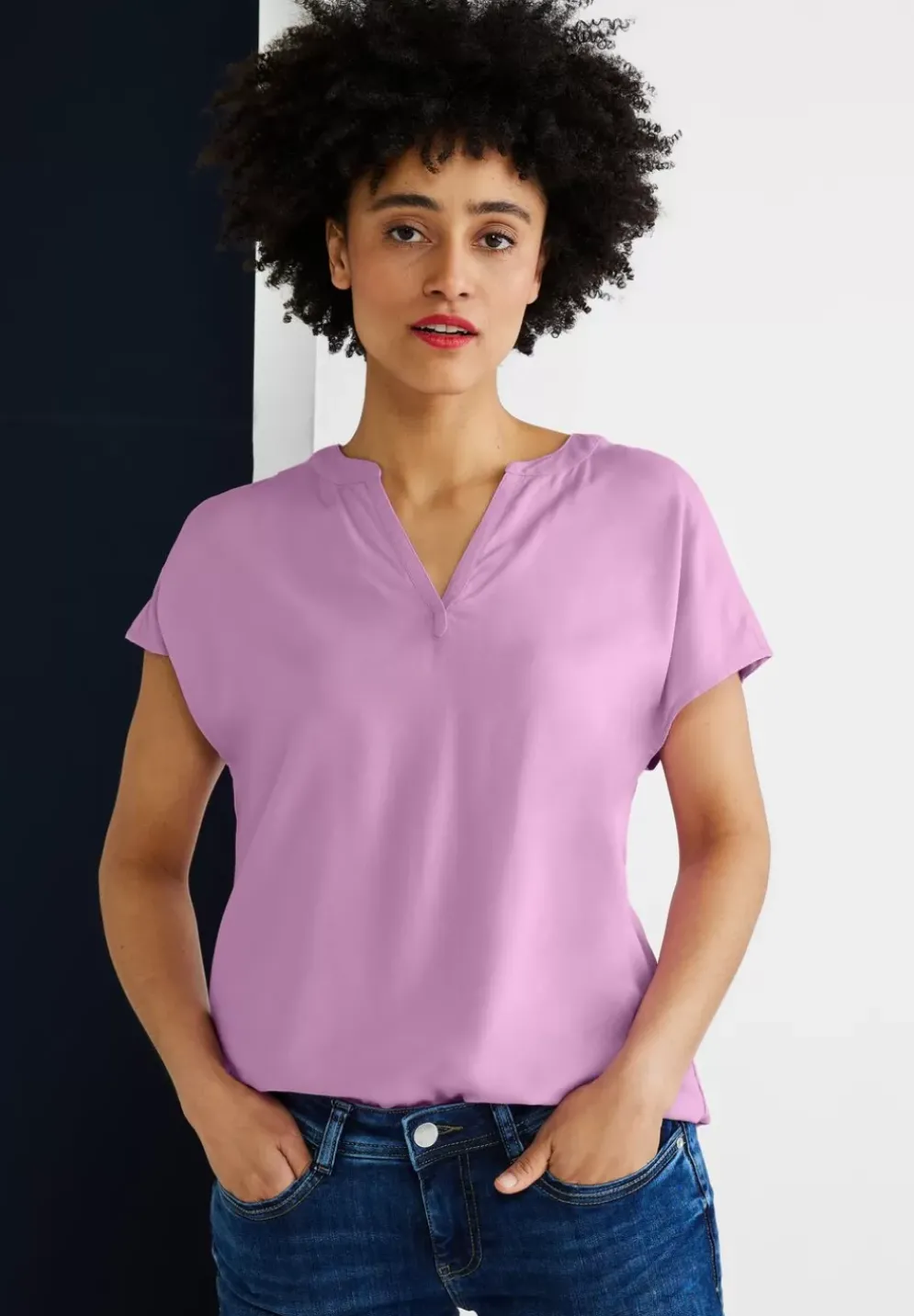 Blusenshirt In Unifarbe