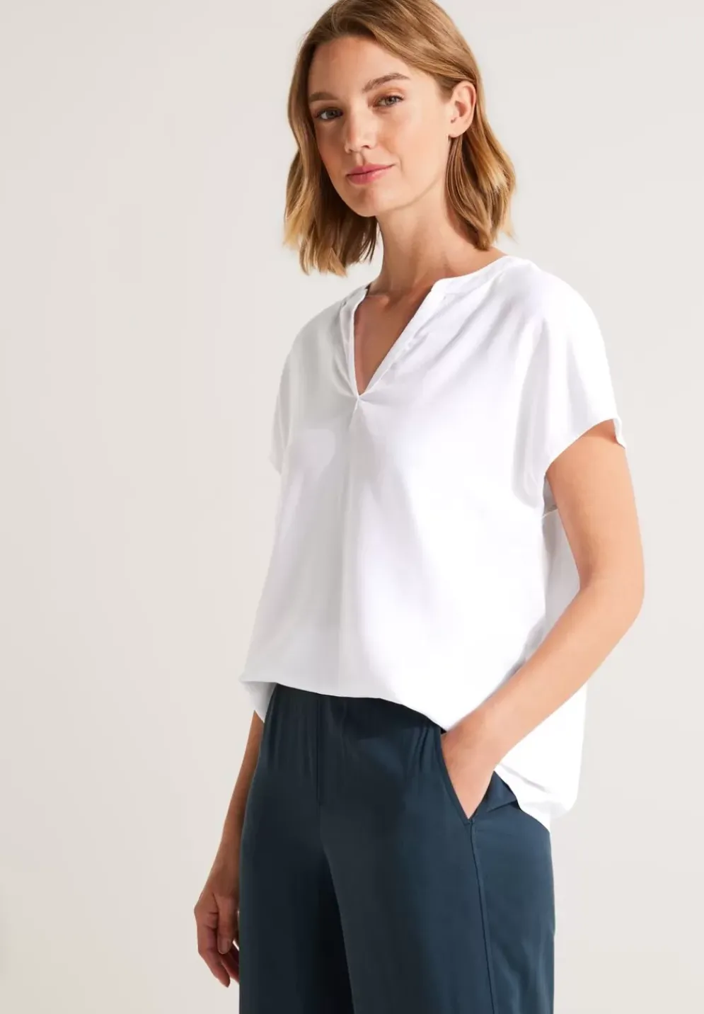 Blusenshirt In Unifarbe