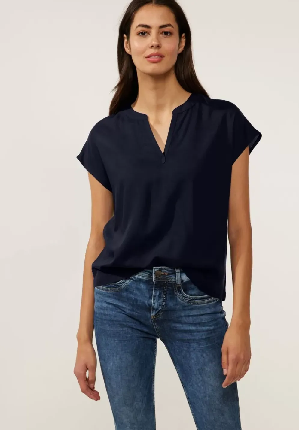 Blusenshirt In Unifarbe