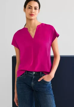 Blusenshirt In Unifarbe