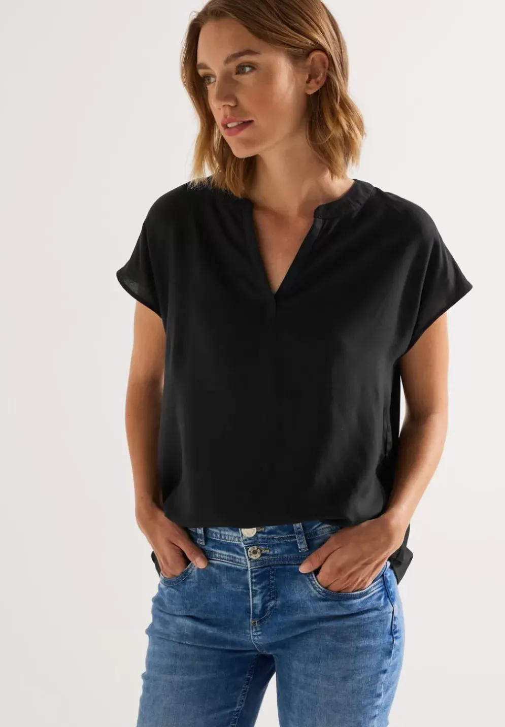 Blusenshirt In Unifarbe