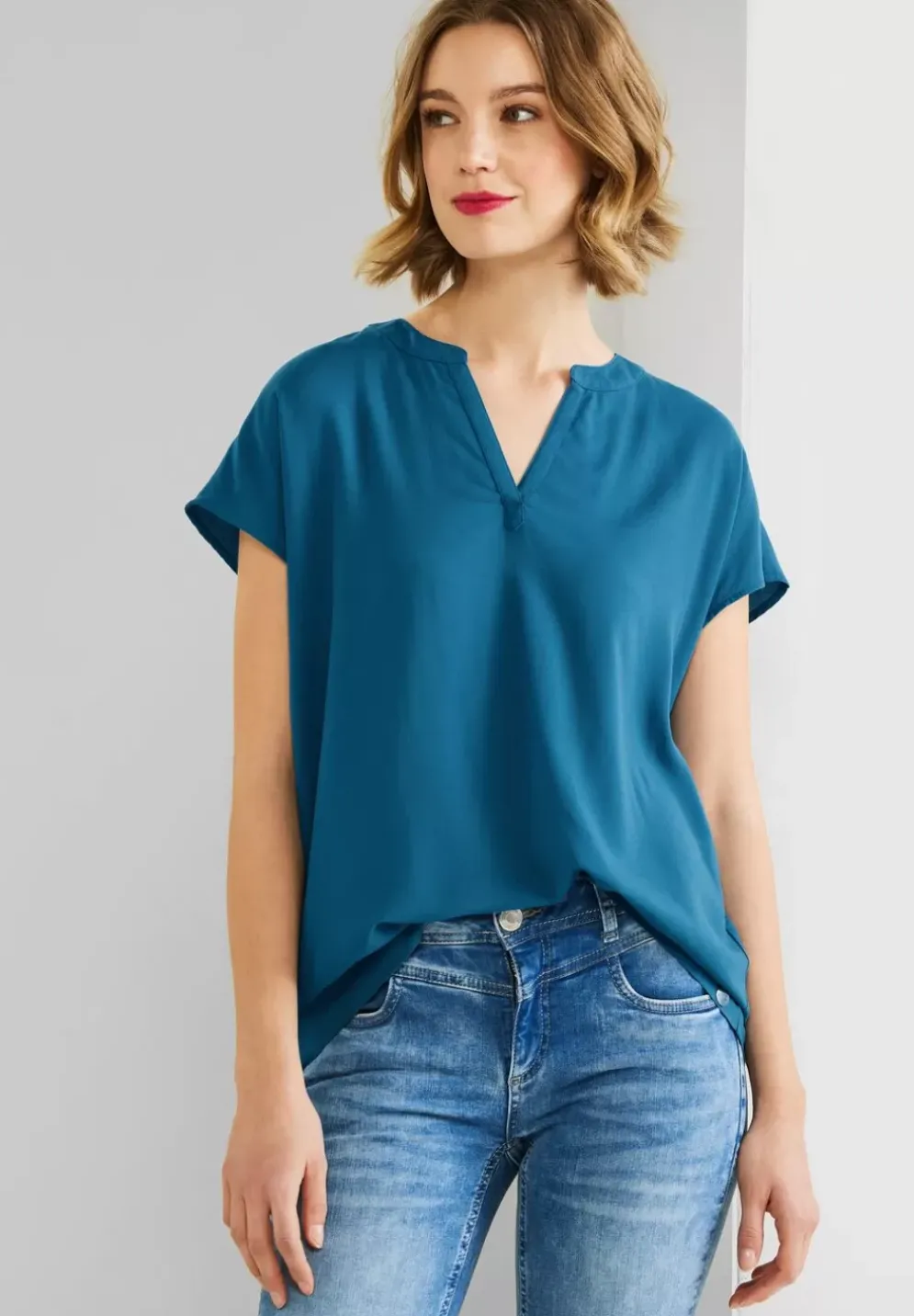 Blusenshirt In Unifarbe