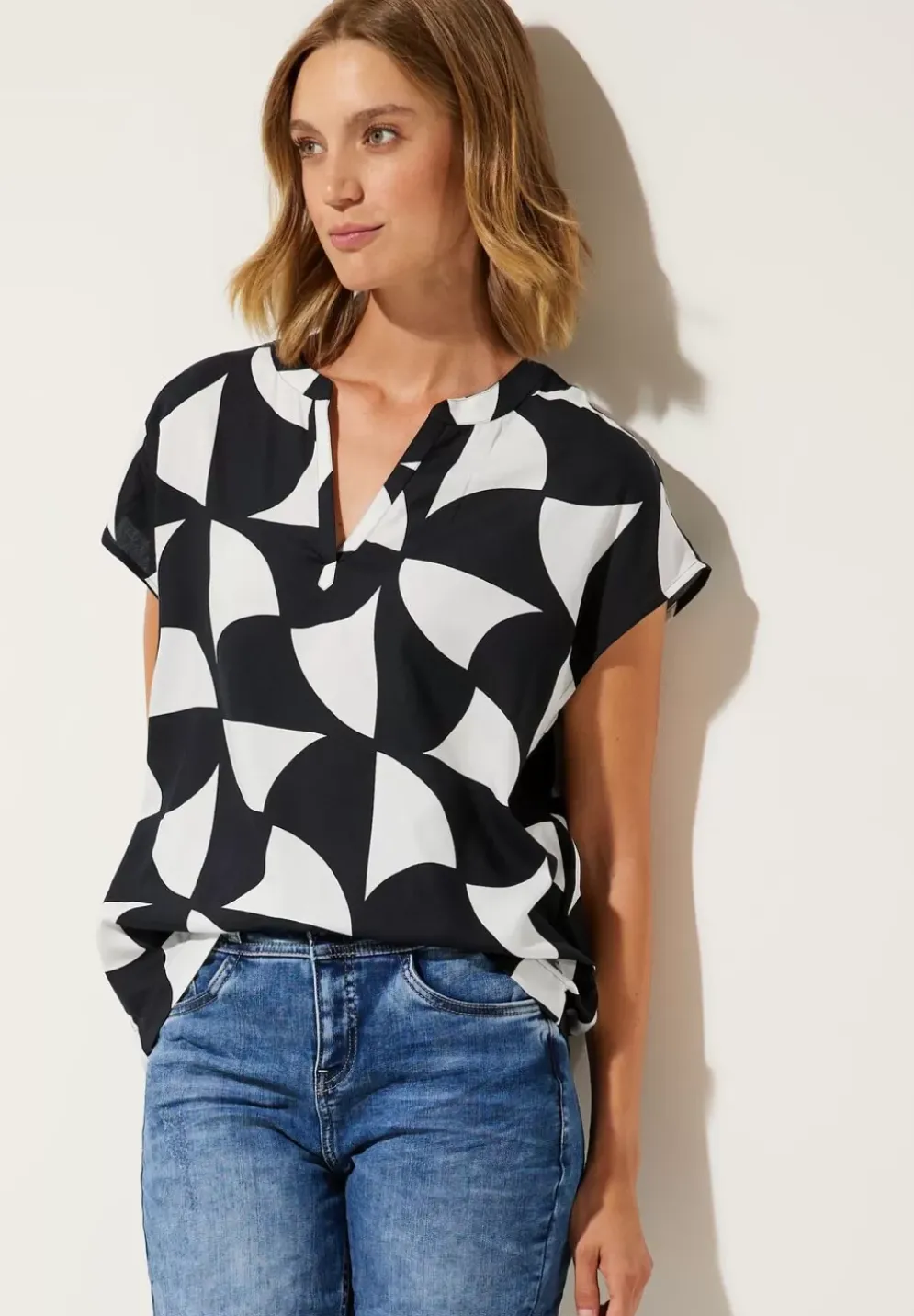 Blusenshirt In Unifarbe