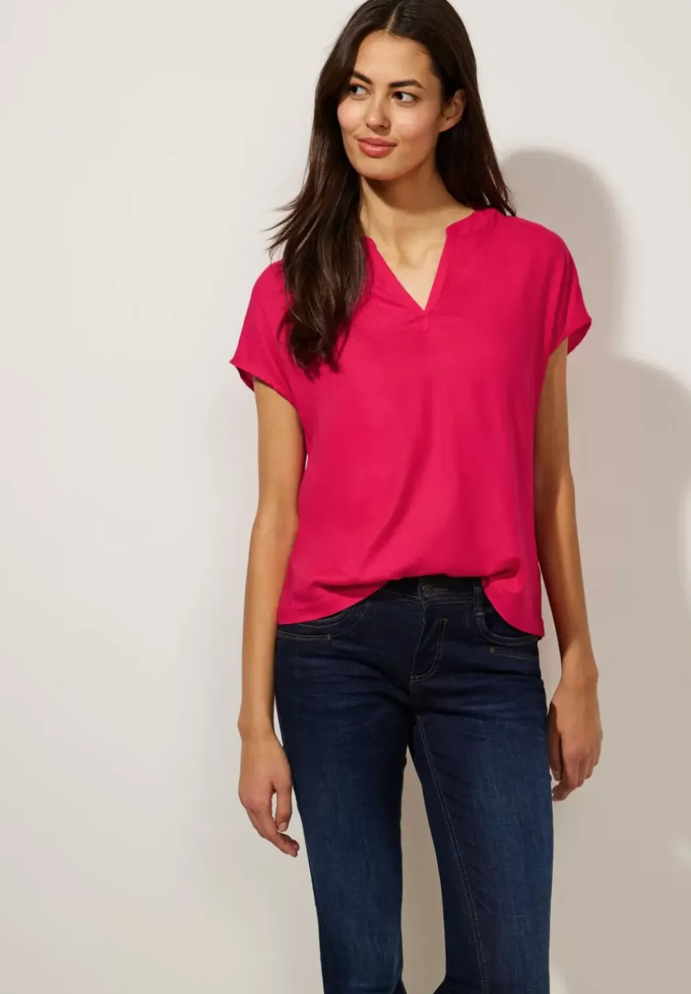 Blusenshirt In Unifarbe