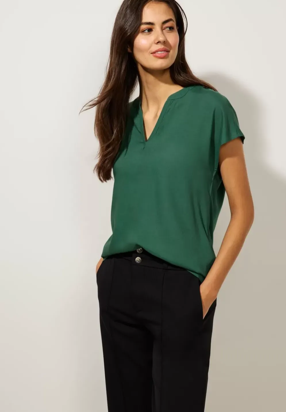 Blusenshirt In Unifarbe