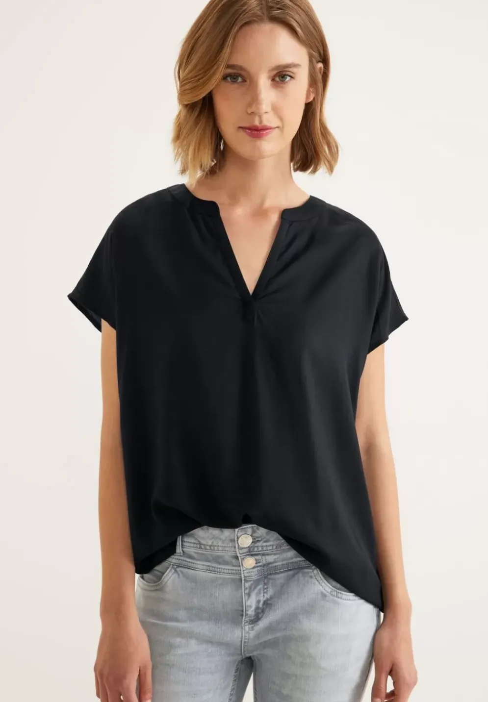 Blusenshirt In Unifarbe