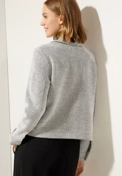 Bouclejacke Mit Knopfleiste