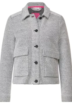 Bouclejacke Mit Knopfleiste