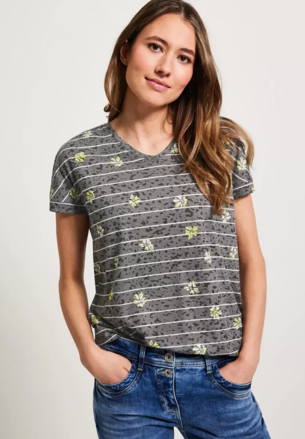 Burn Out T-Shirt Mit Print