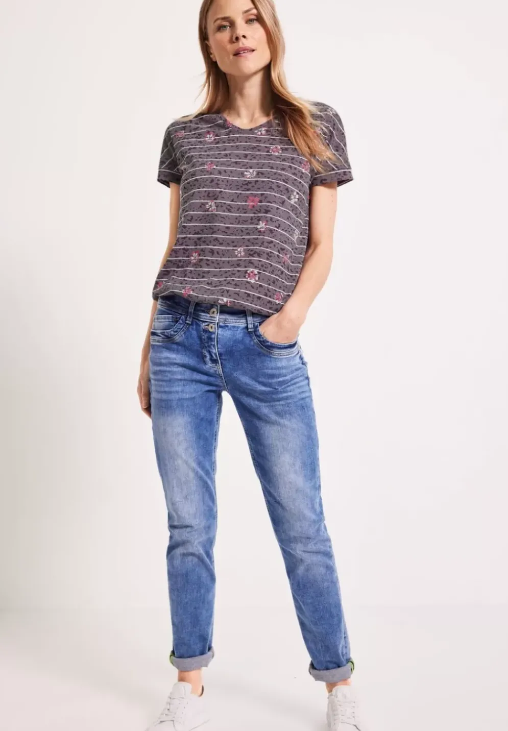 Burn Out T-Shirt Mit Print