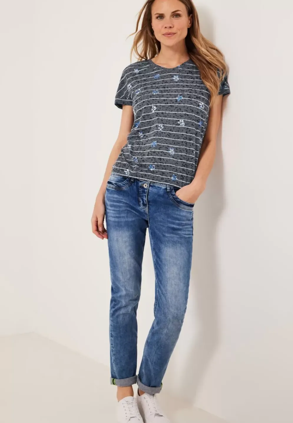 Burn Out T-Shirt Mit Print