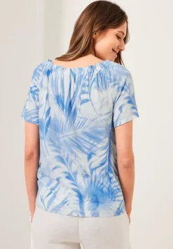 Carmenshirt Mit Blatterprint