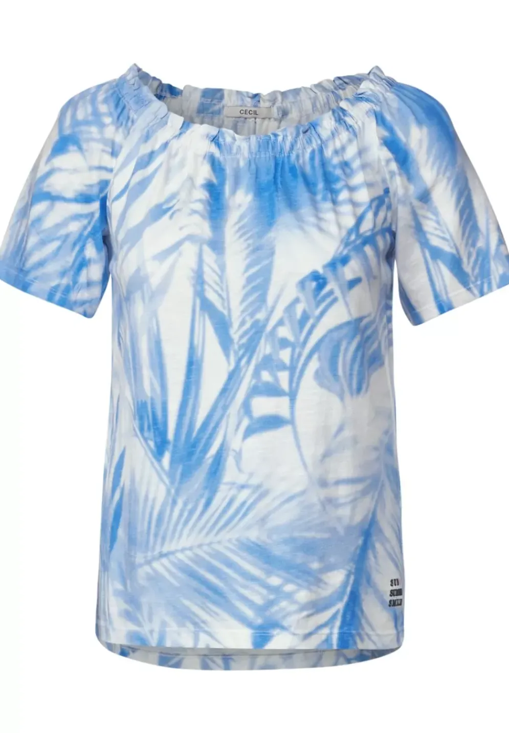 Carmenshirt Mit Blatterprint