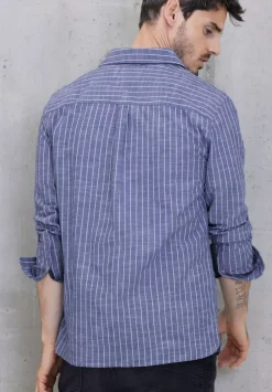 Chambray Hemd Mit Streifen