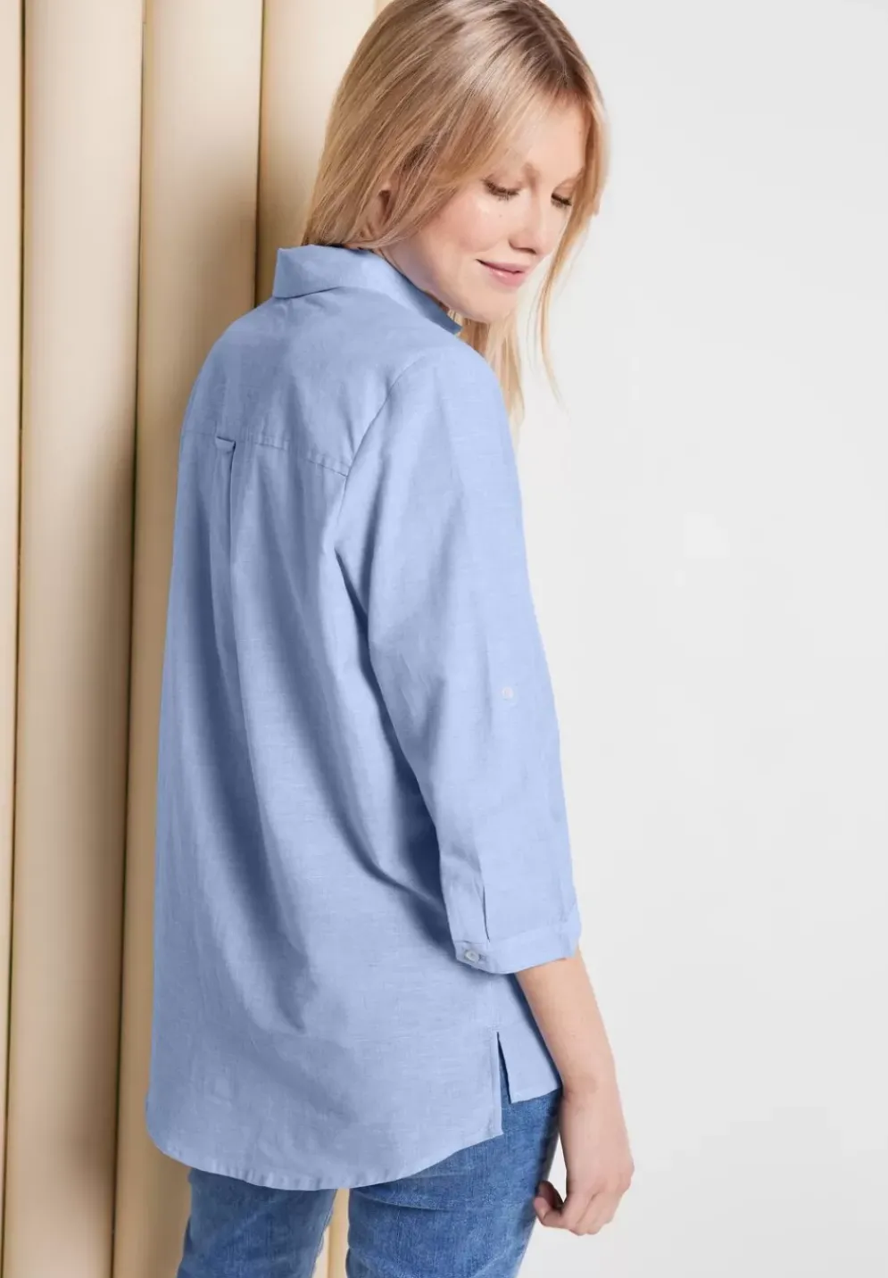 Chambray Longbluse