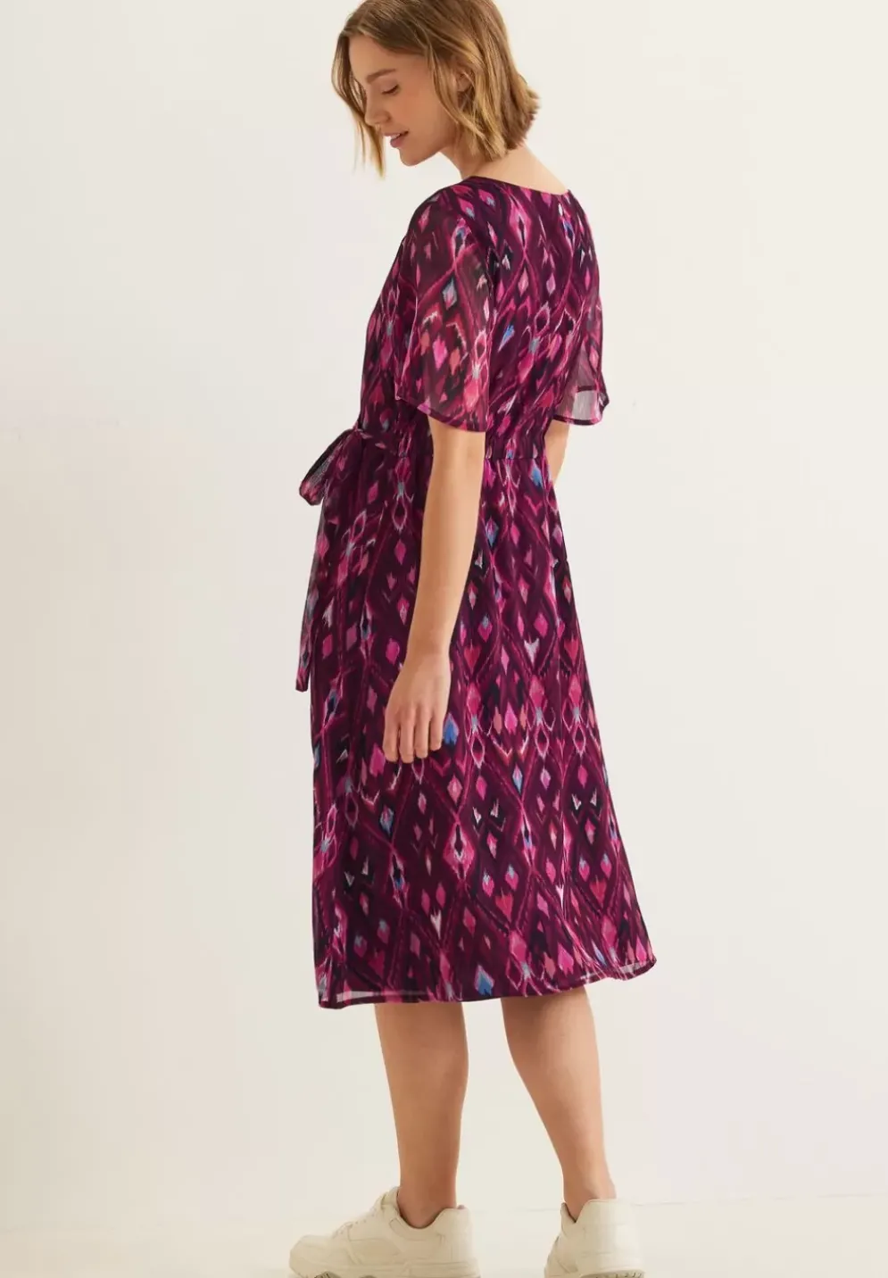 Chiffonkleid In Wickeloptik