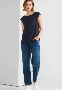 Chiffonshirt Im Materialmix