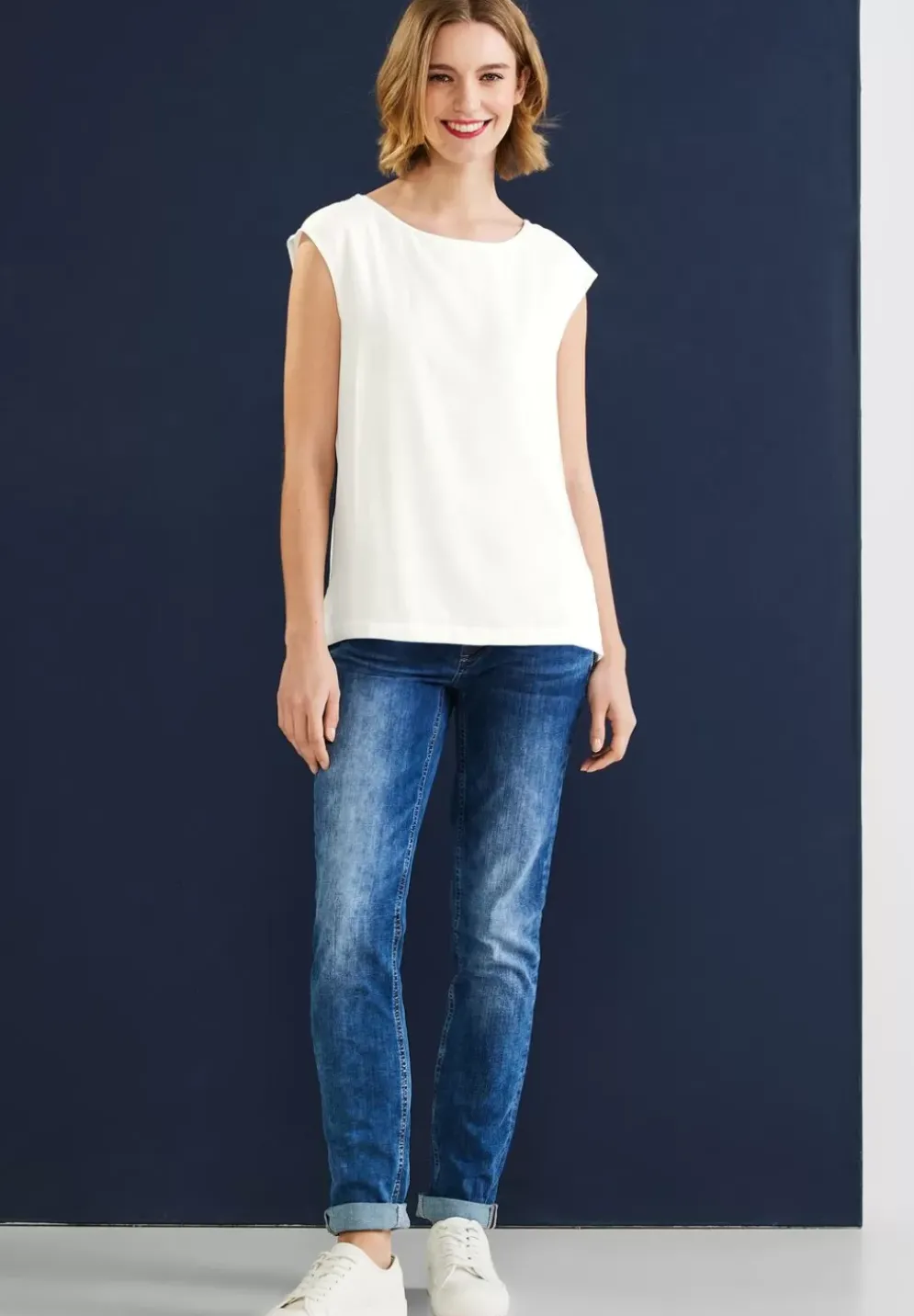Chiffonshirt Im Materialmix