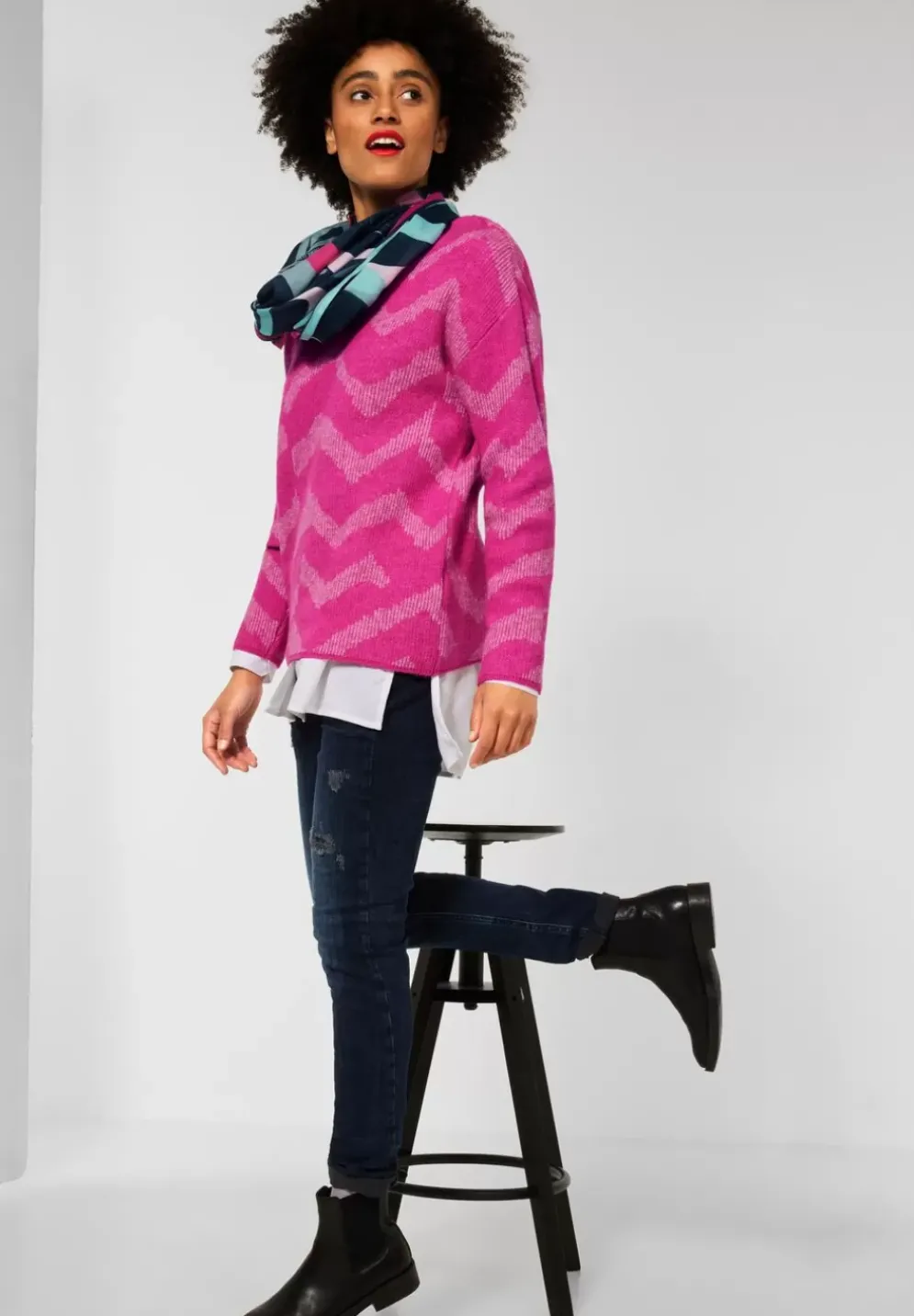 Cosy Pullover Mit Muster