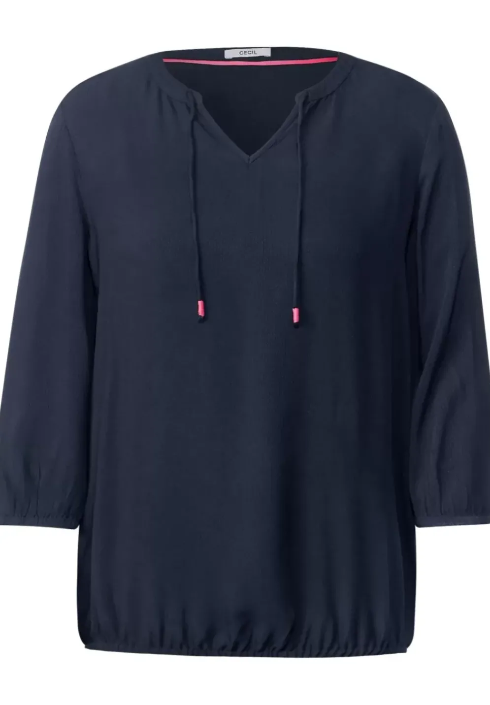 Dobby Bluse Mit 3/4 Armel