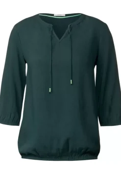 Dobby Bluse Mit 3/4 Armel