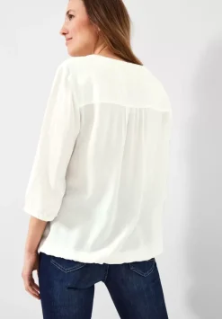 Dobby Bluse Mit 3/4 Armel