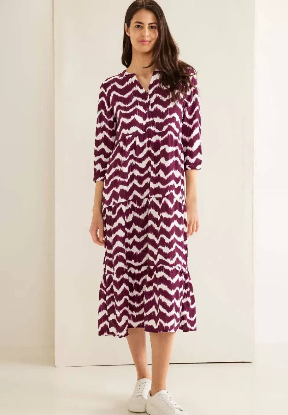 Ethno Midi Kleid Mit Print