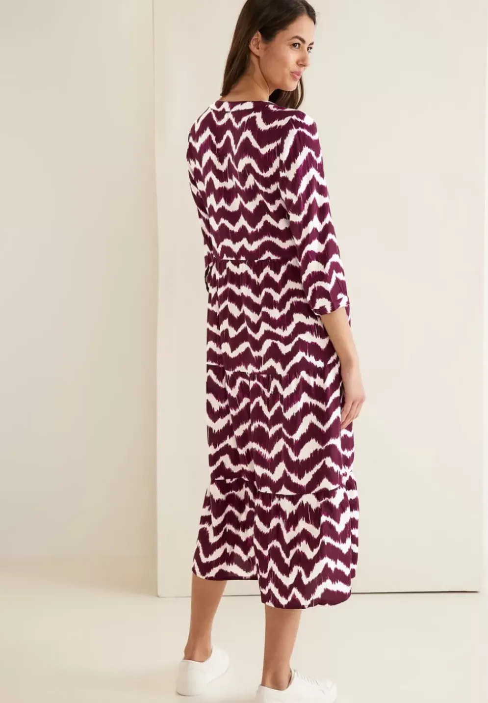 Ethno Midi Kleid Mit Print