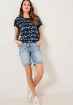 Florales Streifenshirt