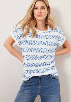 Florales Streifenshirt