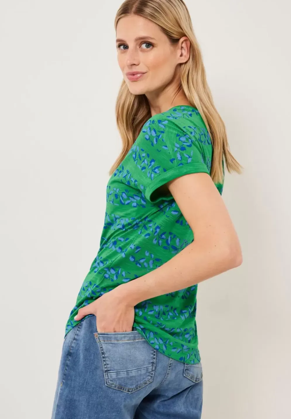 Florales Streifenshirt
