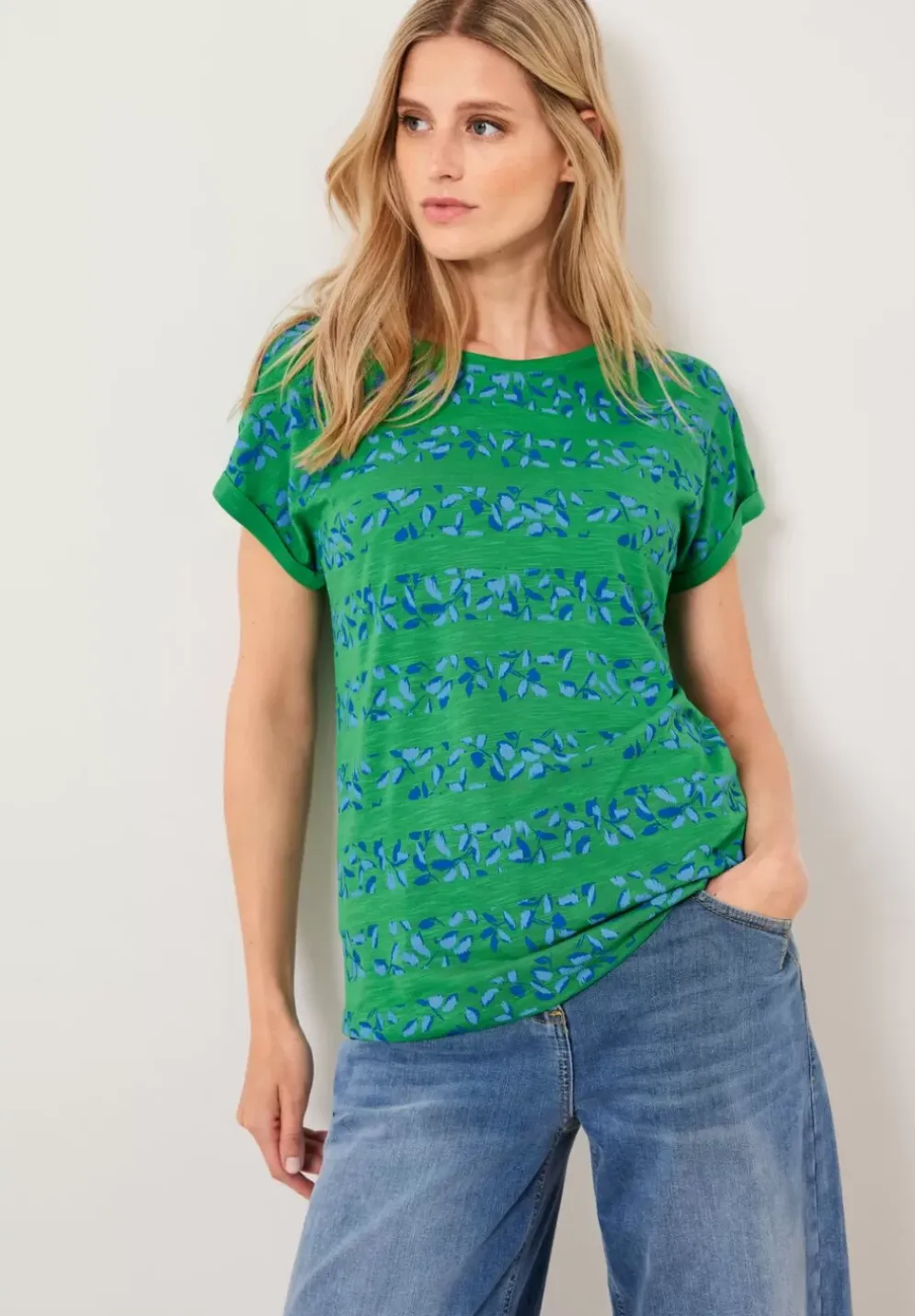 Florales Streifenshirt