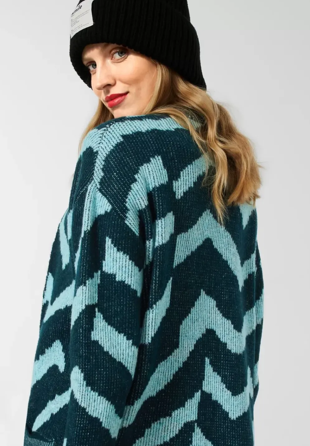 Gemusterter Longcardigan