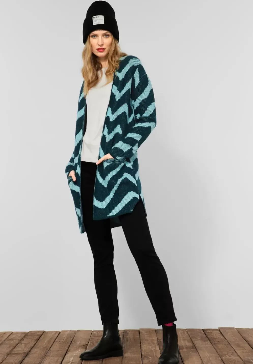 Gemusterter Longcardigan