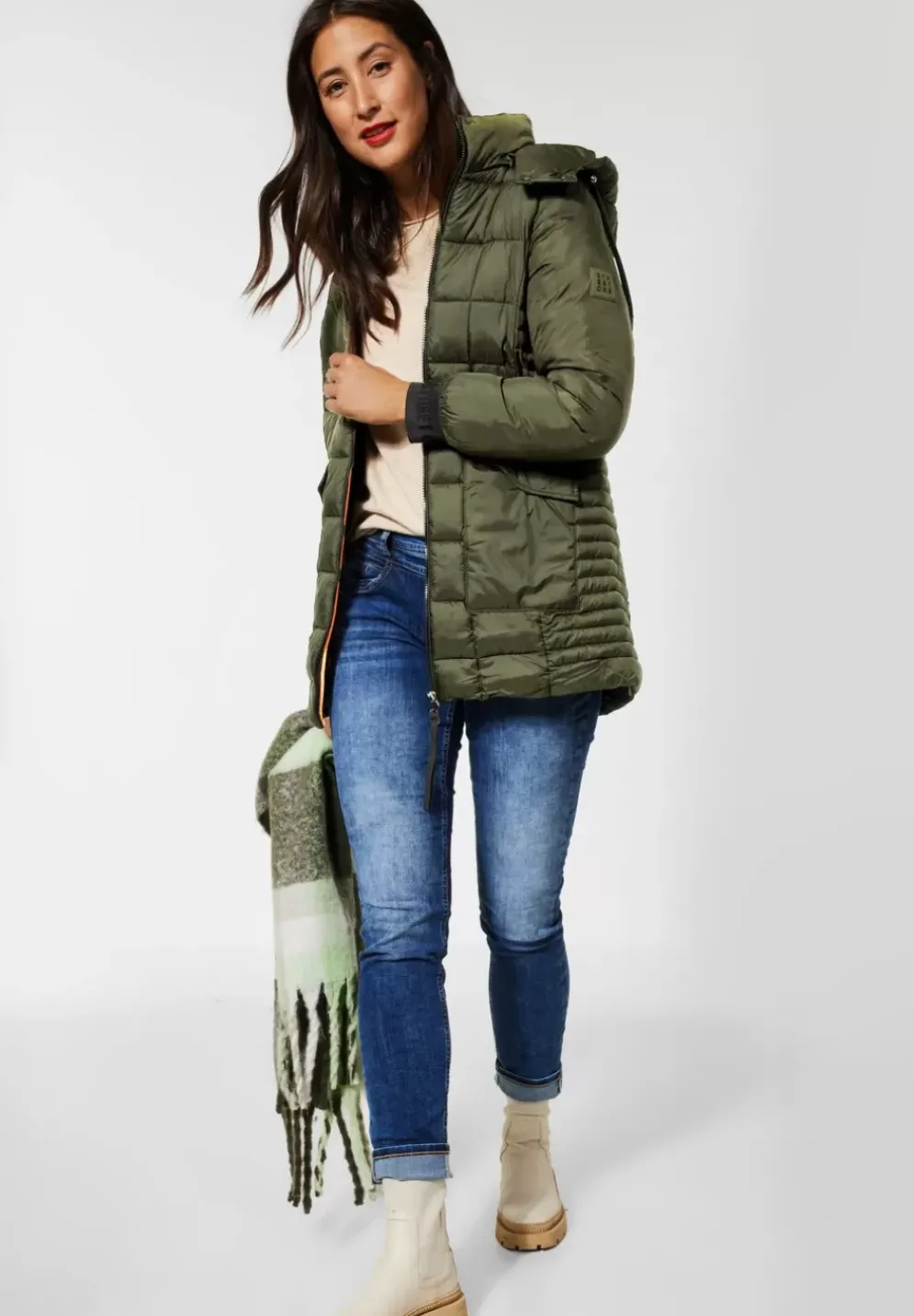 Gesteppter Mantel Mit Zipper