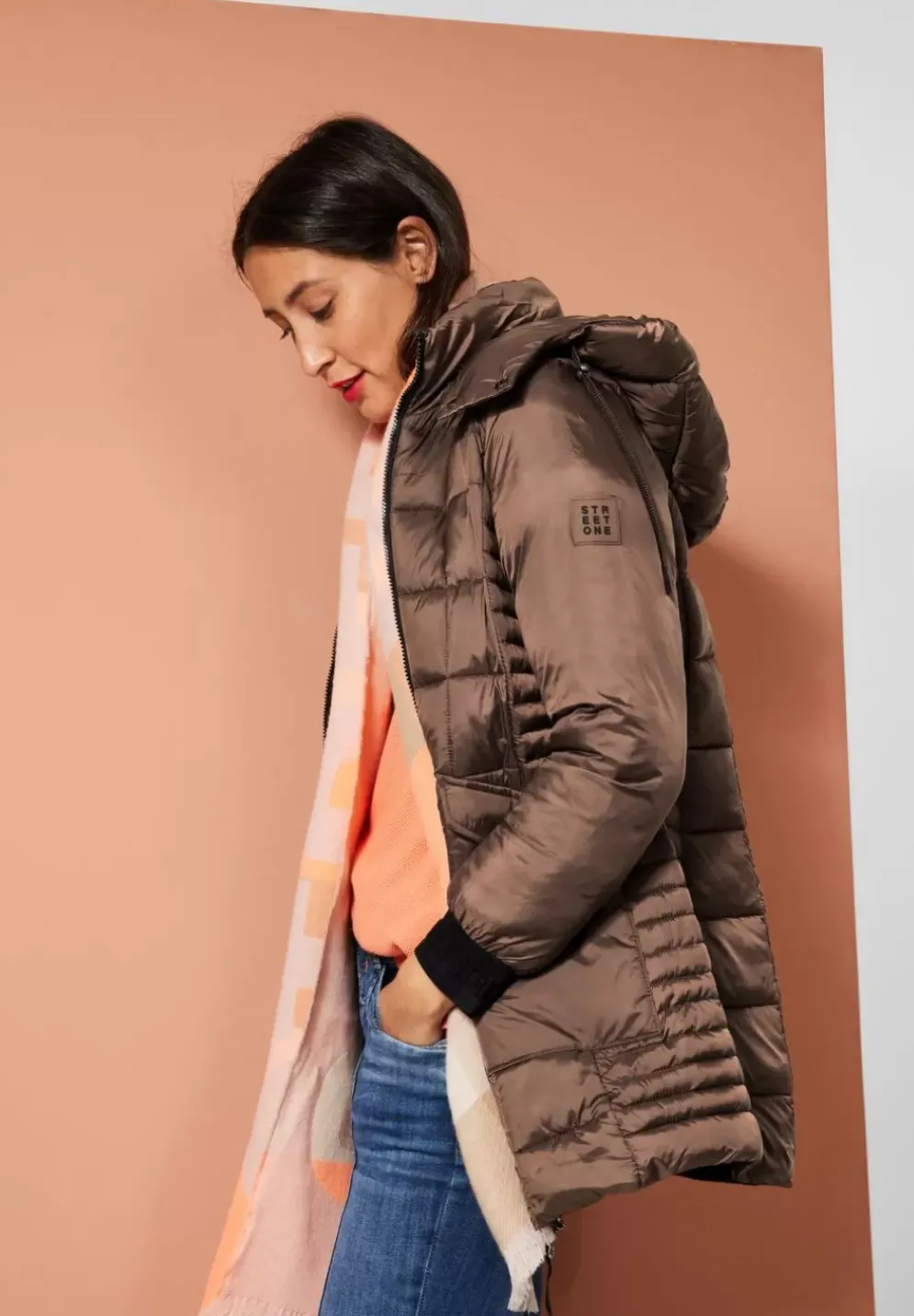 Gesteppter Mantel Mit Zipper