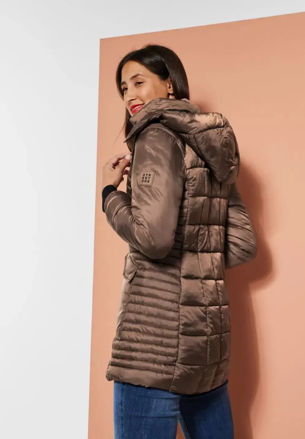 Gesteppter Mantel Mit Zipper
