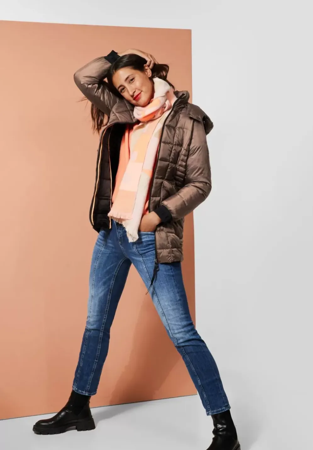 Gesteppter Mantel Mit Zipper