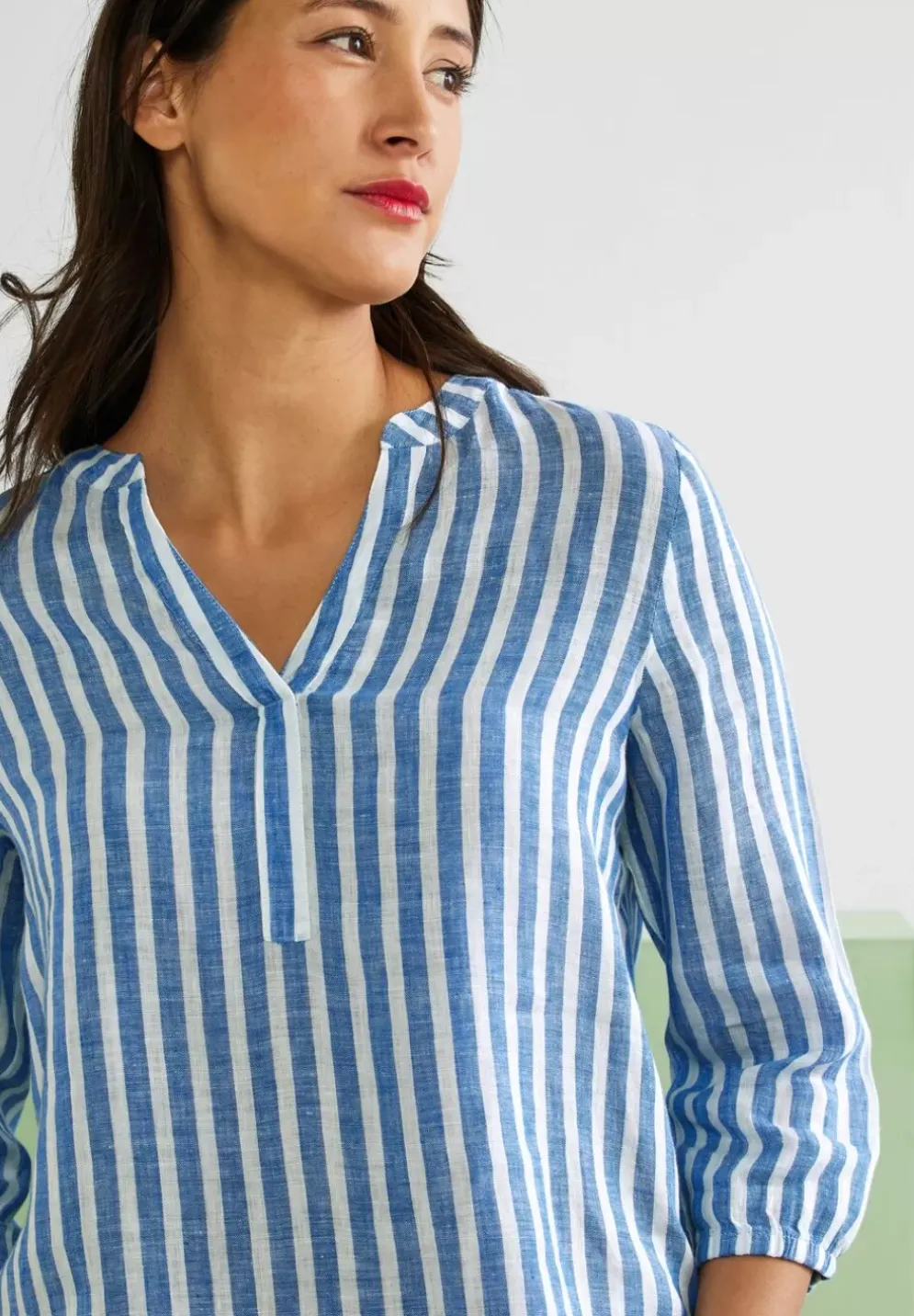 Gestreifte Leinenbluse