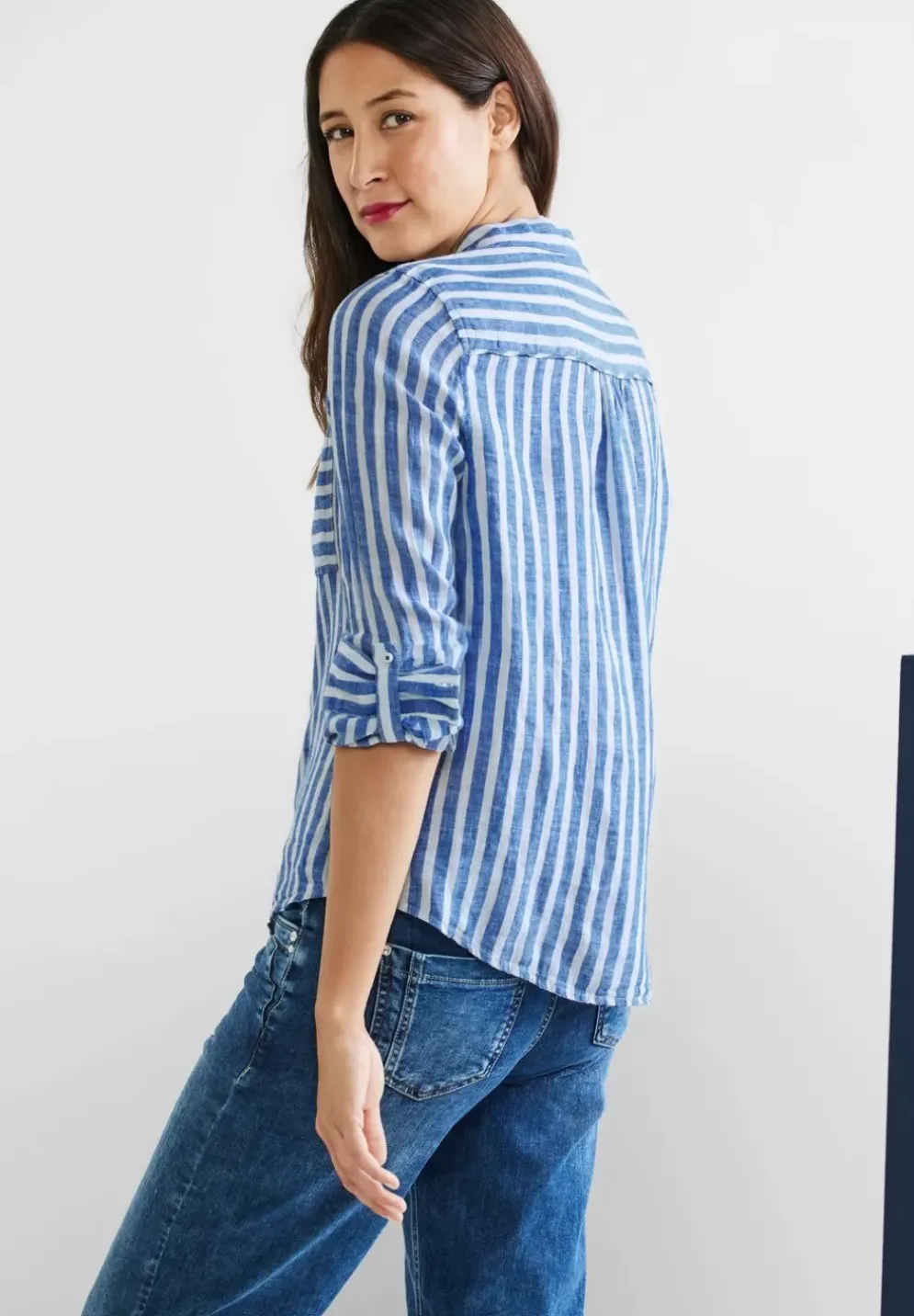 Gestreifte Leinenbluse