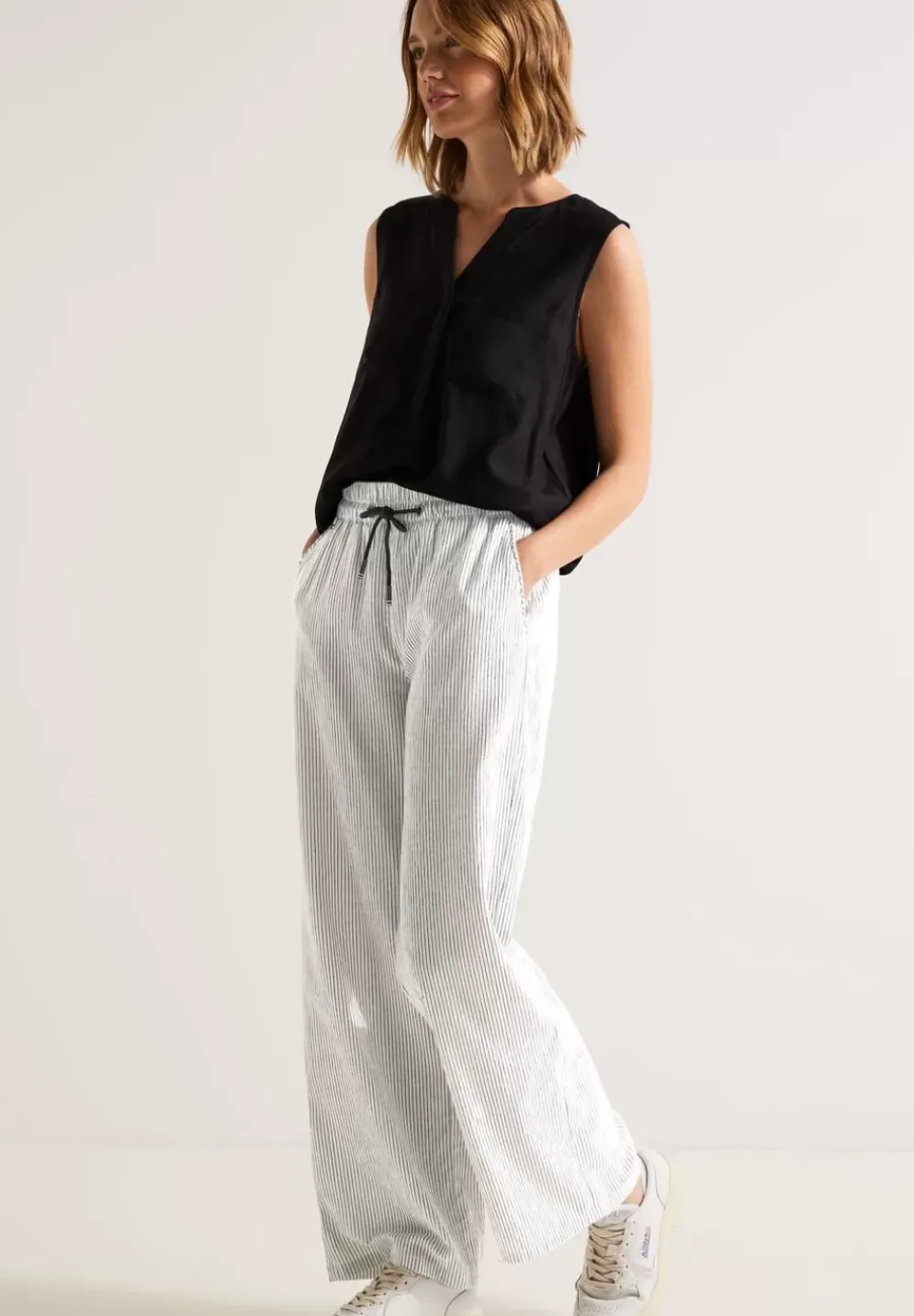Gestreifte Loose Fit Hose