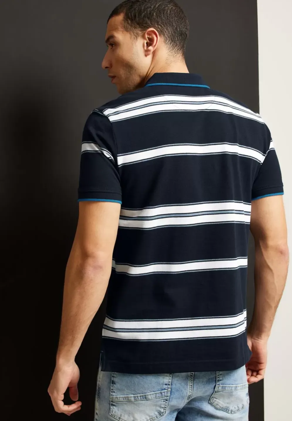 Gestreiftes Piquee Poloshirt