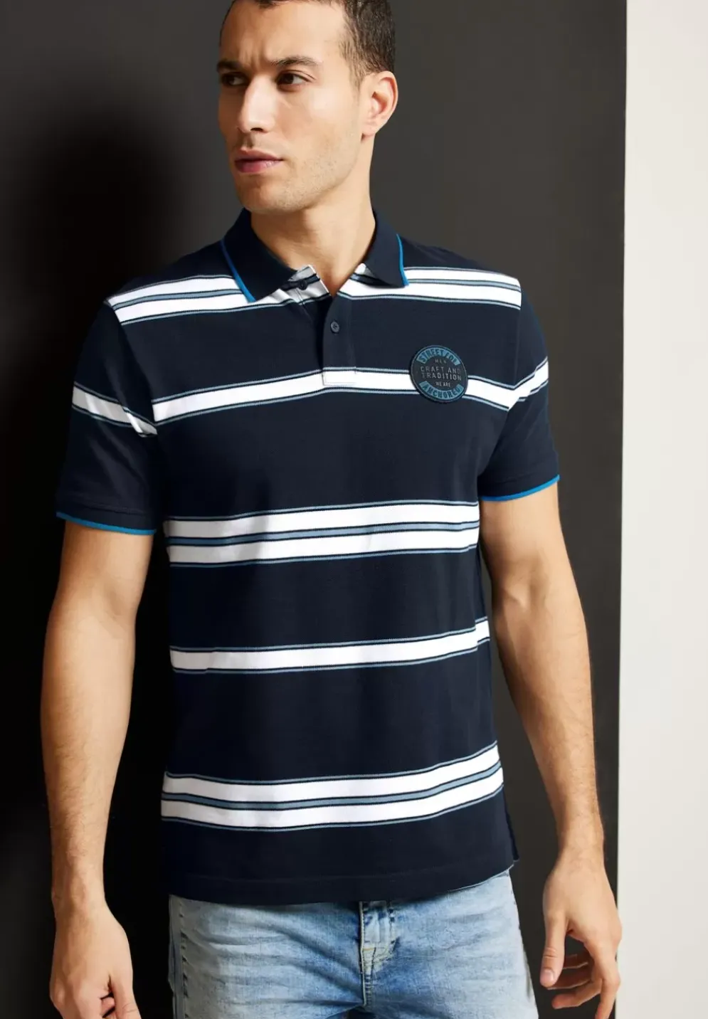 Gestreiftes Piquee Poloshirt