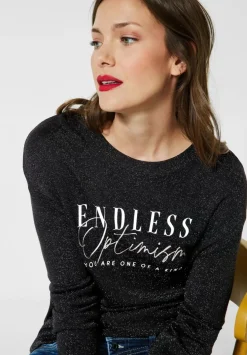 Glanzendes Shirt Mit Wording