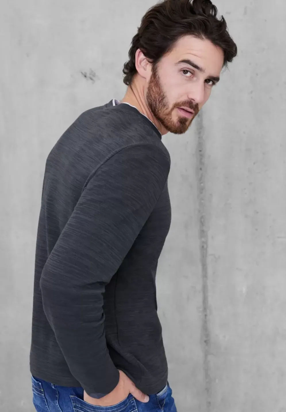 Henley Shirt In Unifarbe